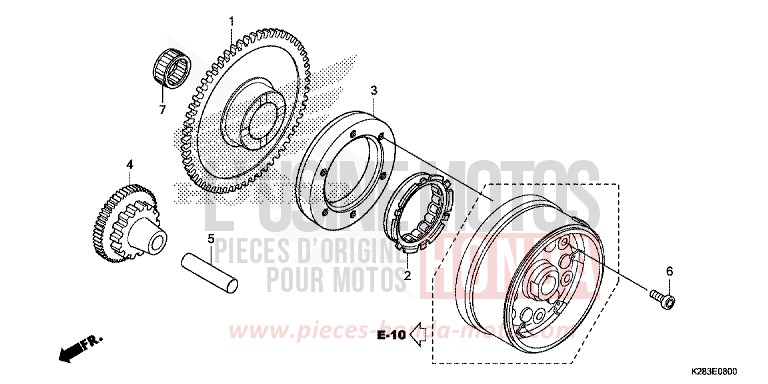 EMBRAYAGE DE DEMARRAGE de CRF125F "Petites Roues" EXTREME RED (R292) 2017